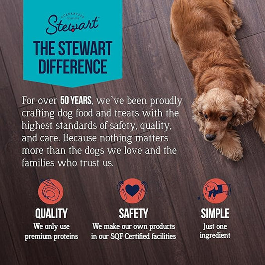 Stewart Beef Liver Dog Treats, 2 oz, ~45 Pieces, Freeze Dried Raw, Single Ingredient, 50% Protein Training Treats or Meal Topper in a Resealable Tub, Grain Free, Gluten Free