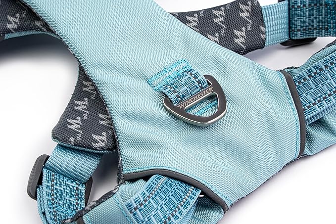 Winchester Pet No-Pull Adjustable Soft Padded Dog Vest Harness with Reflective Stitching, Aqua Haze, Medium