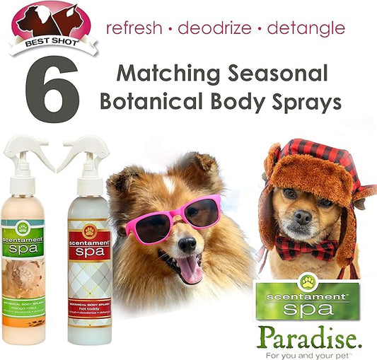 Best Shot Scentament Spa Botanical Body Splash, Detangler Spray, Body Spray for Pets, Cat and Dog Cologne Spray, Tropical Breeze, 8 Oz.