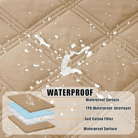 Smiry Waterproof Dog Bed Cover Blanket 30x70, Soft Reversible Pet Blanket, Washable Leakproof Cats Dogs Couch Cover for Sofa, Couch, Furniture, Lattice, Camel/Camel