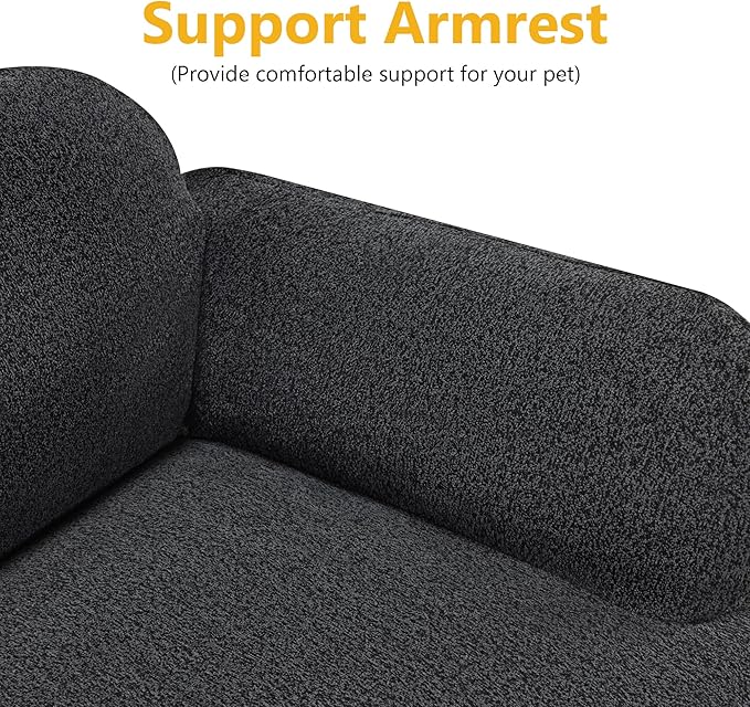 Lovupet Dog Sofa Couch for Medium Breed, Soft Full Foam Dog Couch Bed with Anti-Slip Bottom, PS695 (Black)