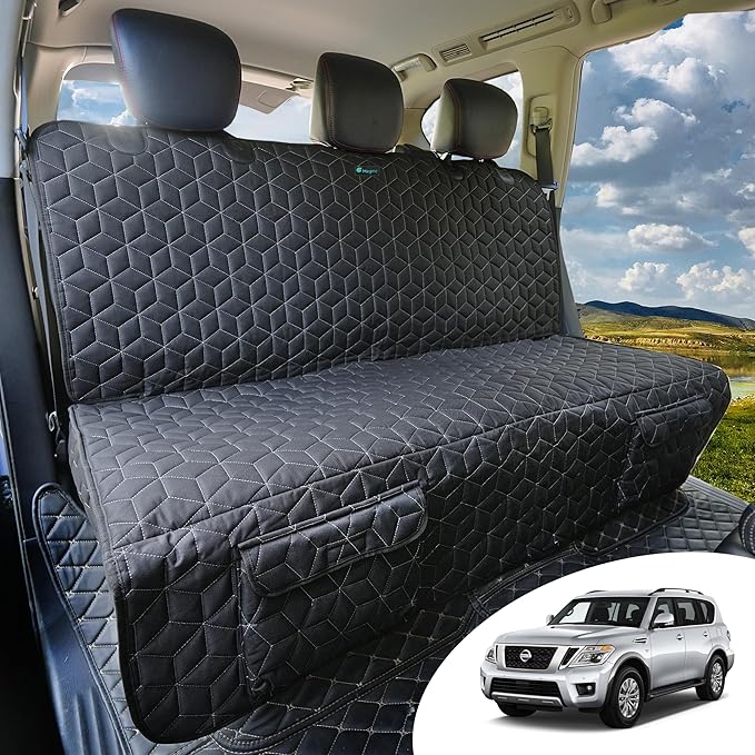 Bench Dog Car Seat Covers for SUV, Waterproof Dog Seat Cover for Back Seat Fit Ford Explorer Heavy Duty Non Slip Back Seat Cover Protector for Chevrolet Tahoe/Yukon/Suburban/Expedition