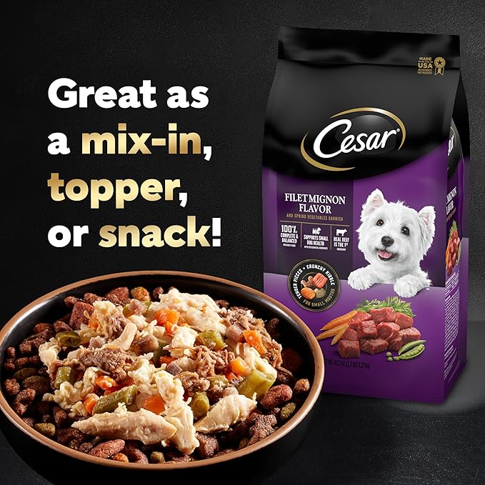 Cesar Simply Crafted Adult Wet Dog Food Meal Toppers, Chicken, Duck, Purple Potatoes, Pumpkin, Green Beans & Brown Rice, 1.3 oz., 10 Count (Pack of 1)