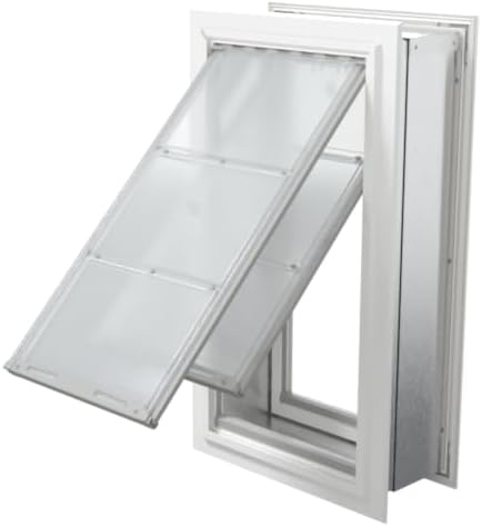 Endura Flap Pet Door for Walls in White | Energy-Efficient Double Flap Design for Wall Installations | All-Weather Protection with All-Metal Telescoping Tunnel | White, XL, Double Flap