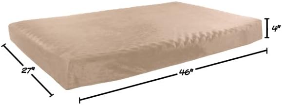 PETMAKER Memory Foam Dog Bed - 2-Layer Orthopedic Pet Pad with Machine Washable Cover - 37x24 Pet Bed for Large Dogs (Tan)