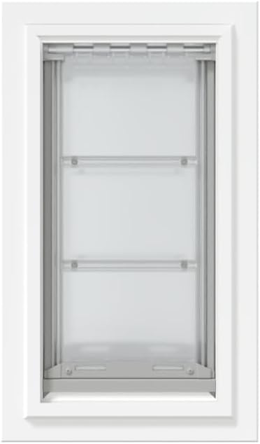 Endura Flap Pet Door for Walls in White | Energy-Efficient Double Flap Design for Wall Installations | All-Weather Protection with All-Metal Telescoping Tunnel | White, Medium, Double Flap
