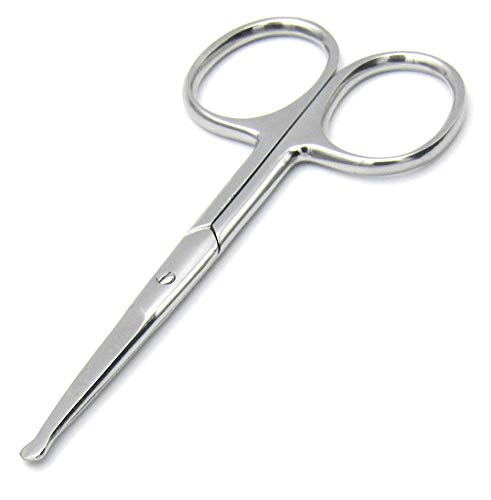 Rounded Stainless Steel Small Hair Scissors – Rounded Tip Scissors for Nose Hair, Mustache, Beard, Eyebrows, Eyelashes, and Baby Nails.