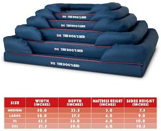 The Dog’s Bed Orthopedic Dog Bed XXL Blue Oxford with Red Trim UK Flag Dog Bed, Memory Foam, Pain Relief: Arthritis, Post Surgery, Lameness, Waterproof Washable Cover