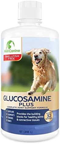 32 Ounce Liquid Glucosamine For Dogs | K9 Hip and Joint Health Supplement | Formulated with MSM, Turmeric Root and Antioxidants | Non-GMO and Shellfish-Free | Anti-Inflammatory, Antioxidant | USA M