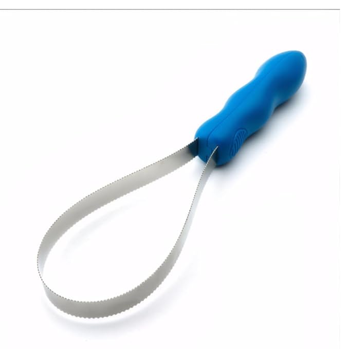 Dual-Sided Dog Shedding Blade - Stainless Steel Grooming Tool with Grip for Dogs/Horses/Cattle, Fine Teeth for Short/Long Thick Coats, Hair Scraper & Itching-Relieving Rake