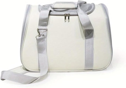 Cat Carriers Dog Carrier Pet Carrier for Smallr, Soft-Sided Cat Backpack & Dog Travel Bag, Carrier for Small Dogs & Cats Under 15 lbs, Puppy Crate & Cat Kennel in Grey（16.54*9.45*10.24inch）