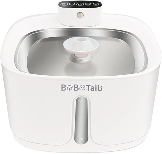 135oz/4L 100% BPA-Free Cat Water Fountain - Quiet Plastic Automatic Pet Drinking Fountain for Cats&Dogs Indoor, Automatic Dog Watering Dispenser Bowl with Watering Level Window and Filter (White)