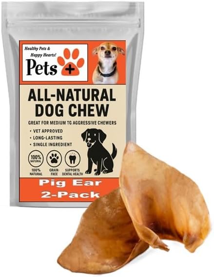 Pets Plus Premium Dog Treats (Pack, 2-Pack Pig Ear)