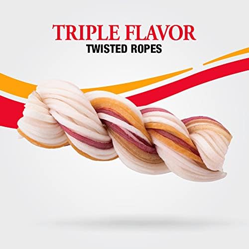 Good 'n' Fun Triple Flavor Twisted Ropes, 6 Count (Pack of 12)