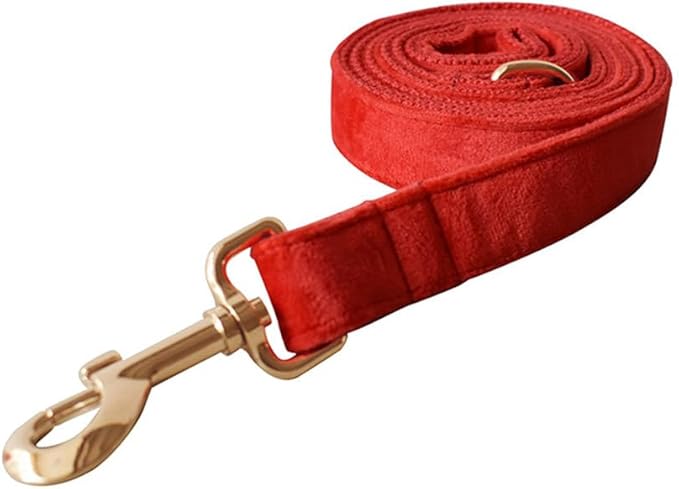 Velvet Dog Collar and Leash Set, Bright & Stylish Leash and Collar Set, Durable Pet Collars with Heavy Duty Quick Release Metal Buckle Adjustable for Samll Medium Large Dogs or Cats