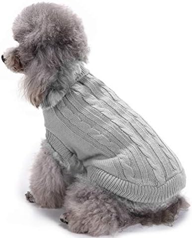 Warm Classic Turtleneck Pet Sweater - Cute Winter Coat for Small, Medium & Large Dogs & Cats - Christmas Sweater for Girls & Boys