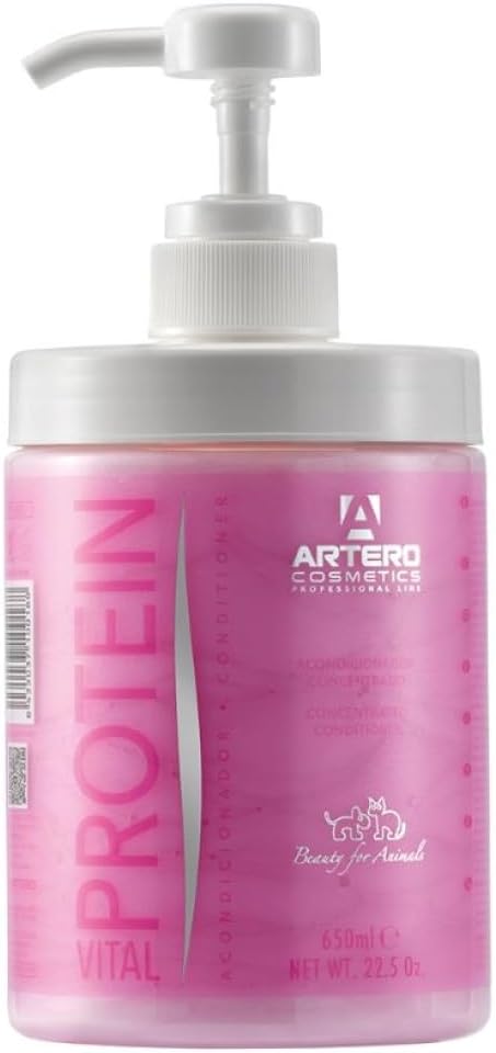 Artero Protein Vital Conditioner for Dogs and Cats – Deep Hydration and Repair with Silk Proteins – Professional Grooming Conditioner for Dry or Damaged Coats, 23.7 fl oz