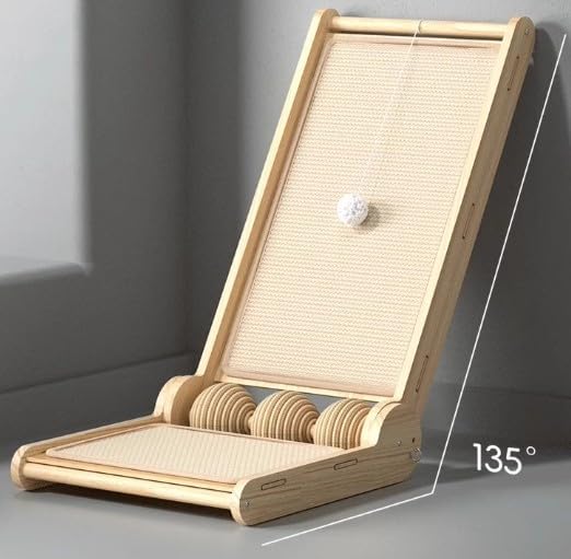 Adjustable Cat Scratch Ramp for Indoor Cats, 25.6-Inch Cat Scratcher Ramp, Cat Scratching Post, Medium