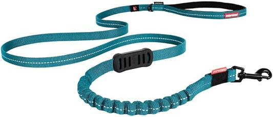 EzyDog Zero Shock LITE Dog Leash - Shock Absorbing Bungee Leash for Dogs That Pull or Excite - Dual Handle and Reflective for Medium, or Small Dogs (48", Teal)