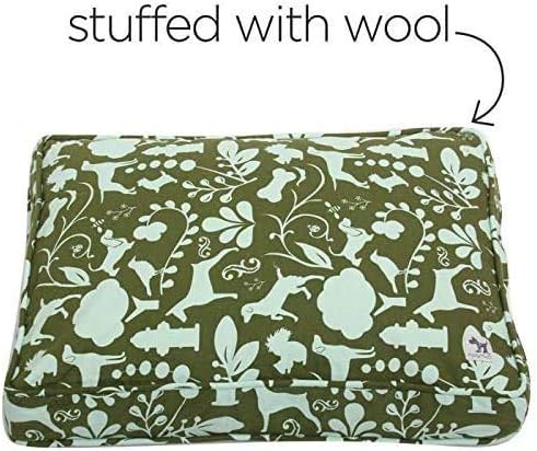 Molly Mutt Sheepy Wool Crate Pad, 100% Cotton Canvas Cover with Soft, Supportive, & Temperature-Regulating 100% Natural Wool-Filled Insert Dog Bed, Crate Mat, Amarillo by Morning, 42" x 28" x 2.5"