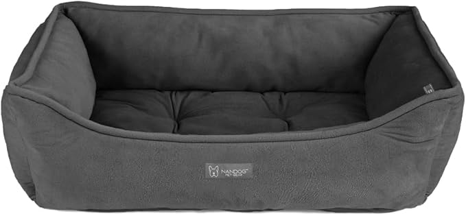 NANDOG The Signature Collection Reversible Bed in Pink Signature - Ultra Soft Micro Plush Fabric - Modern Design - Washable for Cats & Medium/Large Dogs