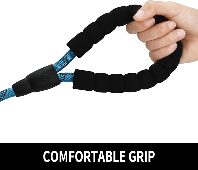 5/6 FT Strong Pet Dog Leash with Soft Padded Handle,Highly Reflective Rope for Night Walking,360-Degree Rotating Metal Buckle Without Tangles,Suitable for Small,Medium and Large Dogs.(5ft)