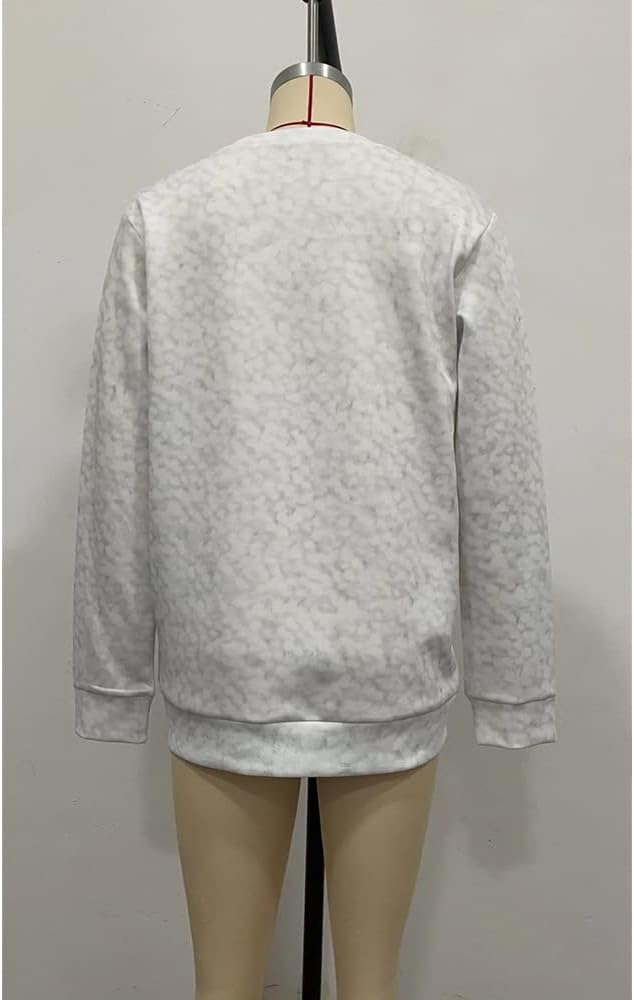 Womens Cute Cat Print Sweatshirts Long Sleeve Lightweight Crew Neck Shirts Casual Trendy Tops Spring
