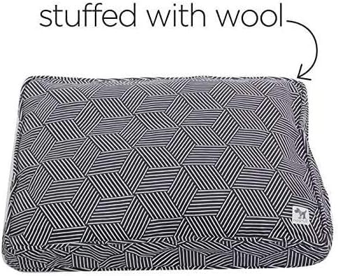 Molly Mutt Sheepy Wool Crate Pad, 100% Cotton Canvas Cover with Soft, Supportive, & Temperature-Regulating 100% Natural Wool-Filled Insert Dog Bed, Crate Mat, Rough Gem, 36" x 24" x 2.5"