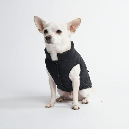 Spark Paws Dog Winter Jacket, Water-Resistant Coat, Warm Reflective Windproof Fleece-Interior, for Medium and Large Dogs - Black - S