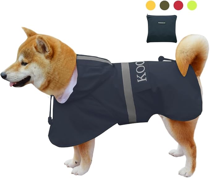 for Small to Medium Dog Raincoat Apparel Poncho Waterproof Dog Clothes Pet Jacket Dog Raincoats Jacket (Navy Blue,3XL) for Small to Medium Dogs