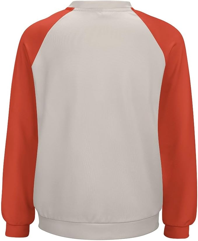 Biacolum Long Sleeve Shirts for Women Mid Century Retro Style Atomic Cat 3D Graphic Sweatshirts Fall Crewneck Pullover Top