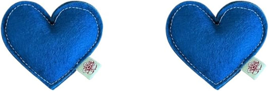 Cherry Valley Organics Catnip Toy – Heart Shape, Organic Catnip, 100% Wool Felt, Grown & Made in The USA - Blue, 2 Pack