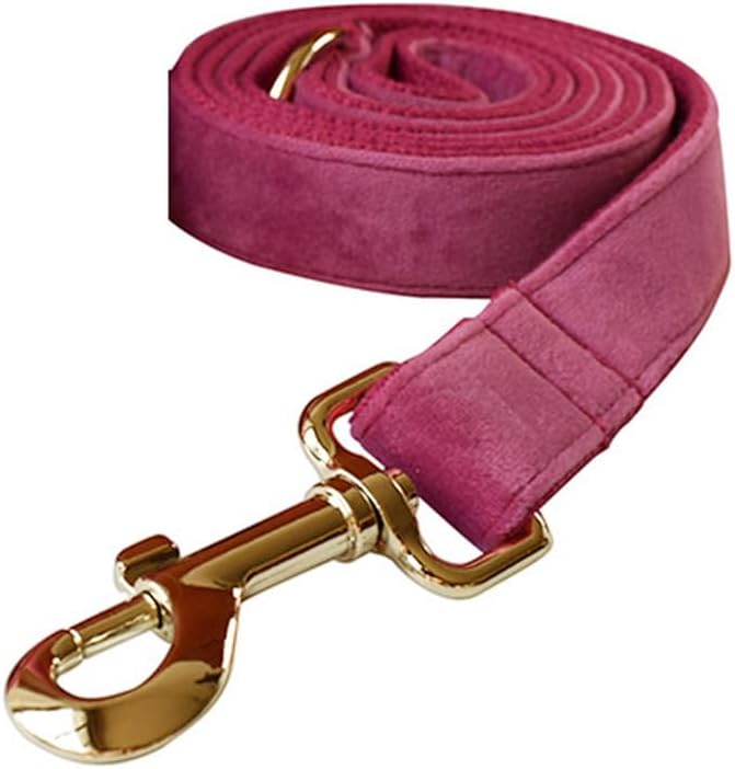 Velvet Dog Collar and Leash Set, Bright & Stylish Leash and Collar Set, Durable Pet Collars with Heavy Duty Quick Release Metal Buckle Adjustable for Samll Medium Large Dogs or Cats