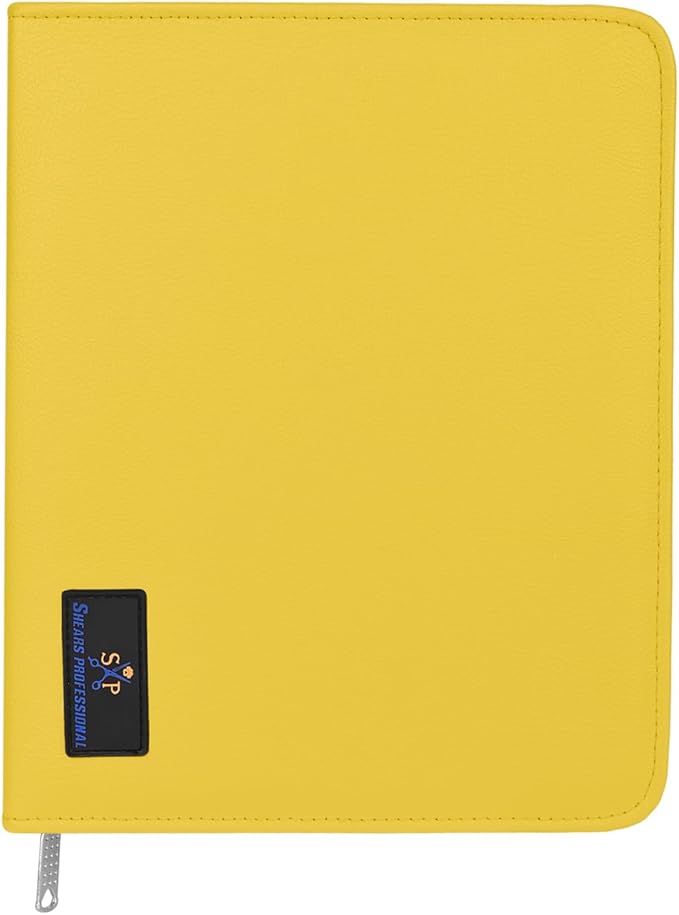Leather Shear Cases for Hairstylist Holds 10 Grooming or Beauty Shears, Shear Holder (YELLOW)