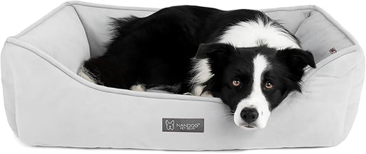 NANDOG Cloud Collection Cat and Dog Bed for Medium to Large Breeds (Grey, Signature)