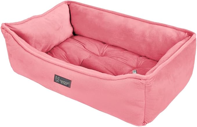 NANDOG Cloud Collection Cat and Dog Bed for Medium to Large Breeds (Pink Signature, Signature)