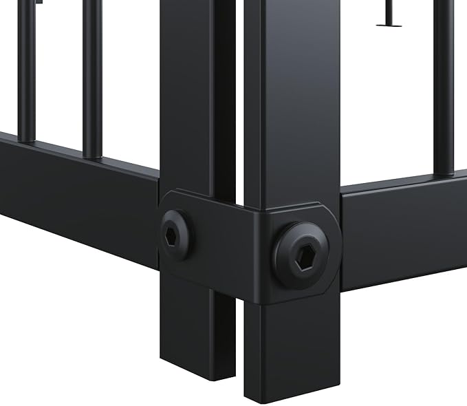 Dog Crate Dog Kennel Outdoor W/Roof,Large Dog Cage W/Adjustable Height Rotating Feeder & 2 Stainless Steel Bowls,Dog Pens Outside W/Double Door Lock,for Yard,Black(9.62x9.35x6.18 FT)