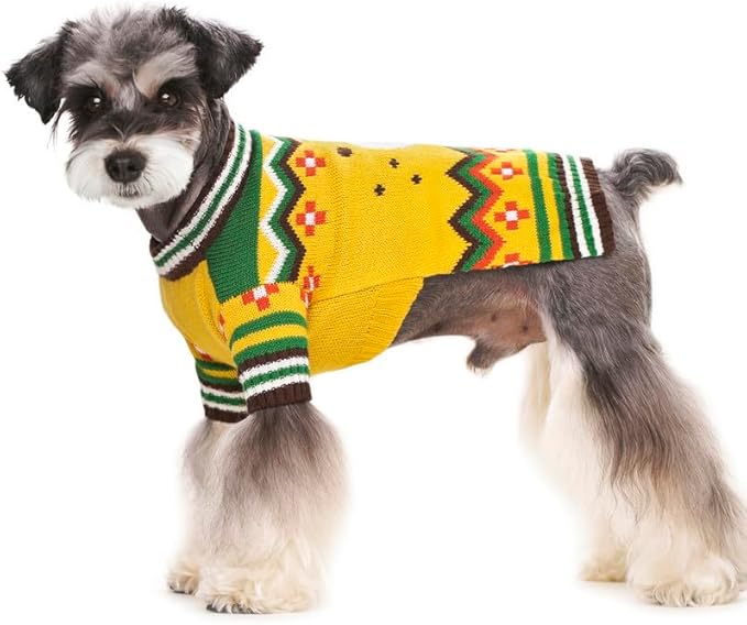 Small Dog Sweater for Male Female - Warm Halloween Autumn Knit Sweaters With Long Legs for Yorkie Chihuahua