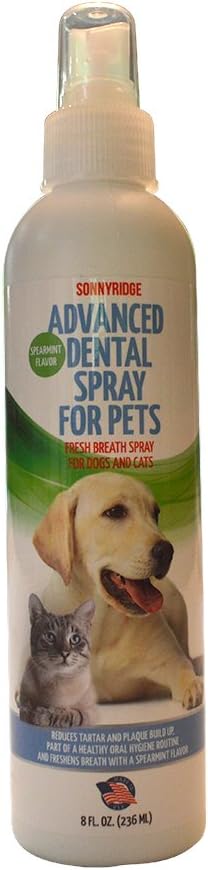 Dog Dental Spray Removes Tartar, Plaque and Freshens Breath Instantly. The Most Advanced Dental Spray for Healthy Teeth, Gums and Oral Health Care for Your Dog, Cat or Pet - 1-8 oz. Bottle