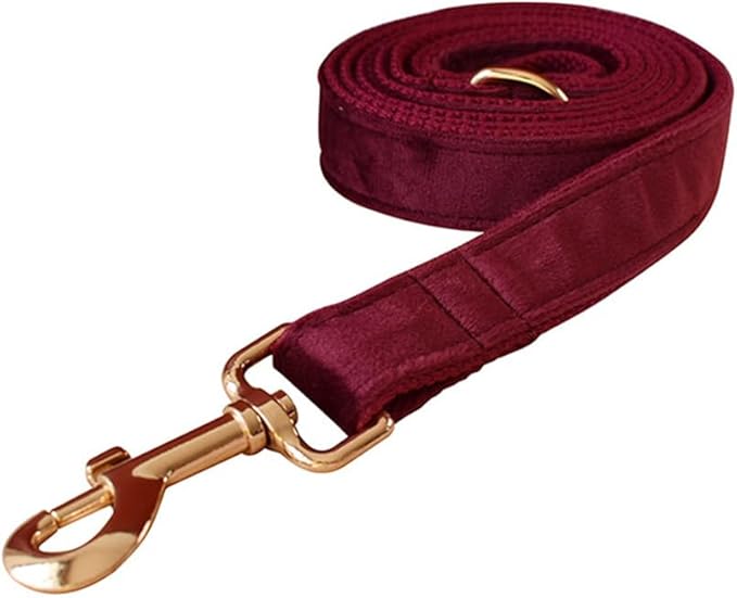 Velvet Dog Collar and Leash Set, Bright & Stylish Leash and Collar Set, Durable Pet Collars with Heavy Duty Quick Release Metal Buckle Adjustable for Samll Medium Large Dogs or Cats