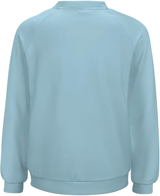 Biacolum Long Sleeve Shirts for Women Mid Century Retro Style Atomic Cat 3D Graphic Sweatshirts Fall Crewneck Pullover Top