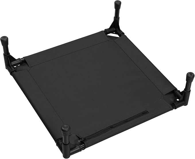 Love&go Elevated Dog Bed with Metal Frame, Cooling Raised Pet Cot for Dog and Cat (Small-18.5x18.5x5.5 inch, S - Black Bed)