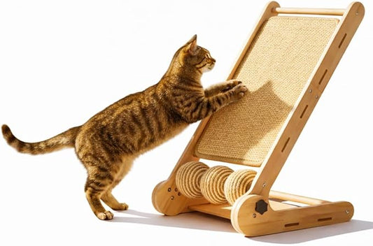 Adjustable Cat Scratch Ramp for Indoor Cats, 25.6-Inch Cat Scratcher Ramp, Cat Scratching Post, Medium