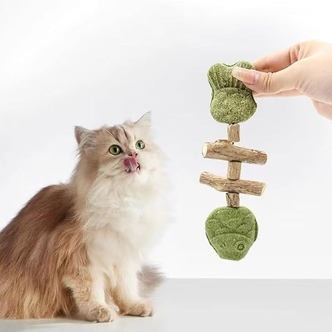 ZJUN 3 Pack Cat Chew - Fix Cat Dental Health, Catnip Toys for Indoor Cats, Natural Fishbone Cats Dental Toy, Durable Feline Tooth Care Tool, Kitten Teeth Cleaning Care Sticks, Catnip