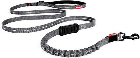 EzyDog Zero Shock LITE Dog Leash - Shock Absorbing Bungee Leash for Dogs That Pull or Excite - Dual Handle and Reflective for Medium, or Small Dogs (72", Gray)