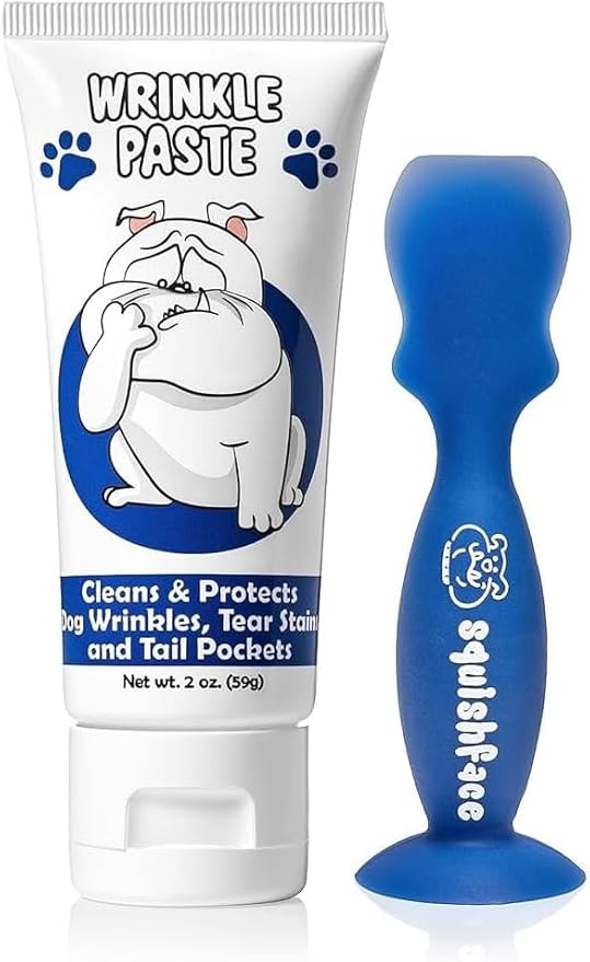 Squishface Wrinkle Paste & Flexible Silicone Dog Wrinkle Cream Applicator Bundle - Softer, Cleaner Way to Apply Wrinkle Paste to Your Dog's Face - Great for All Breeds!