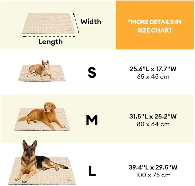 FUNNY FUZZY Self Warming Cat Bed, Waterproof Self Heating Pad for Cats & Dogs, Cozy Plush Warm Pet Mat with Removable Washable Cover - ThermoPad, 31.5"×25", Khaki