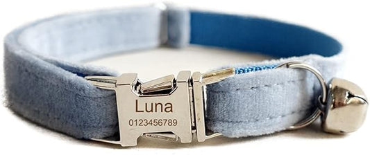 Cat Collar Personalized with Name Phone Number Engraved,Customized with Bell for Small Dogs Puppy Kitten