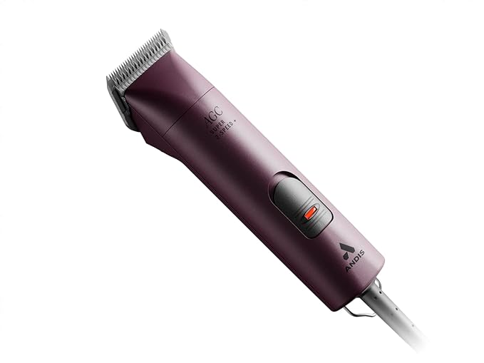 Andis Professional UltraEdge Super 2-Speed Detachable Blade Dog/Pet Clipper, Rotary Motor with Shatter-Proof Housing, Runs Calm & Silent, 14-Inch Cord, for All Dog Coats & Breeds, 120 Volts, Burgundy