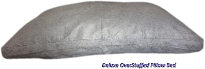55''x37 Gray Microsuede Extra Large Size Mixed Shredded Memory Foam Premium Overfilled Pet Dog Orthopedic Pillow Bed with Waterproof - Resistant Inner Cover + Free Bonus 2nd External Cover